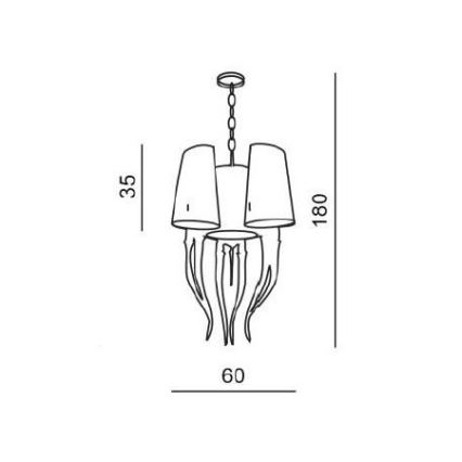Azzardo AZ1232 - Chandelier on a chain DIABLO 6xE14/11W/230V white