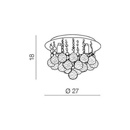 Azzardo AZ1285 - Crystal ceiling light BOLLA 3xG9/40W/230V