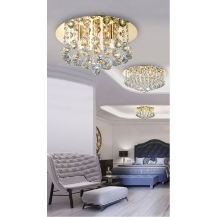 Azzardo AZ1288 - Crystal ceiling light BOLLA 10xG9/40W/230V