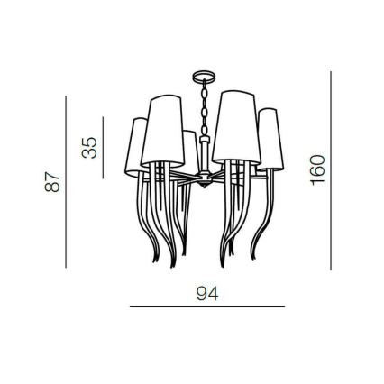 Azzardo AZ1389 – Chandelier DIABLO 12×E14/11W/230V White