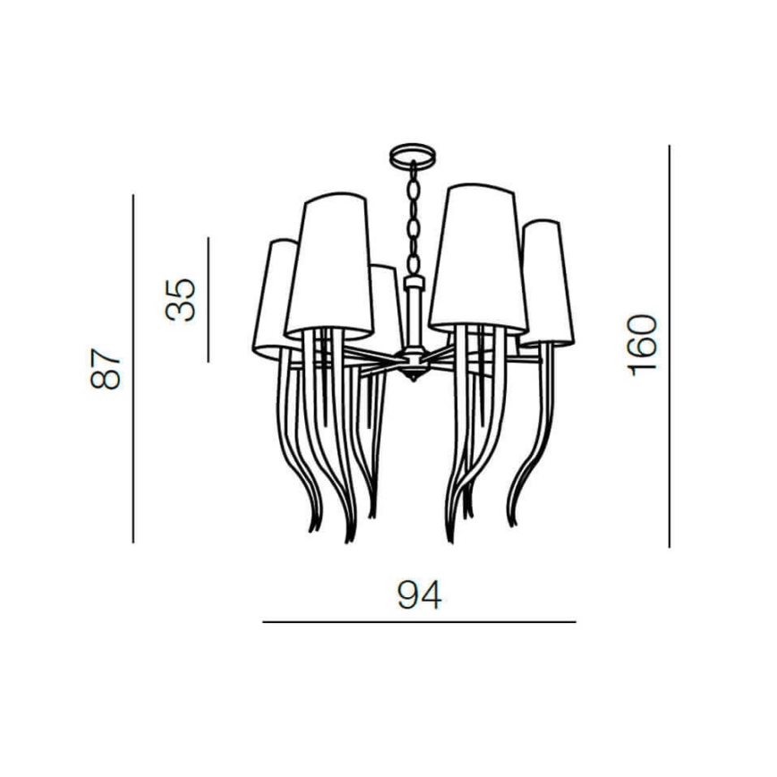 Azzardo AZ1389 – Chandelier DIABLO 12×E14/11W/230V White