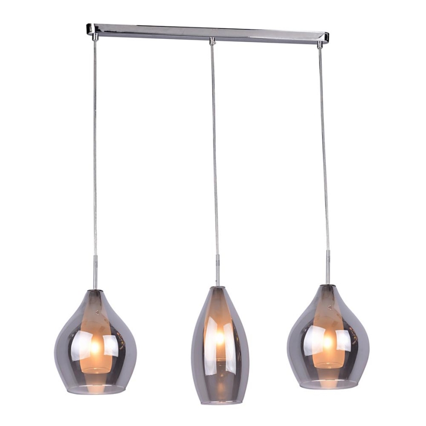 Azzardo AZ2149 - Chandelier on a string AMBER MILANO 3xG9/40W/230V