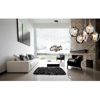 Azzardo AZ2149 - Chandelier on a string AMBER MILANO 3xG9/40W/230V
