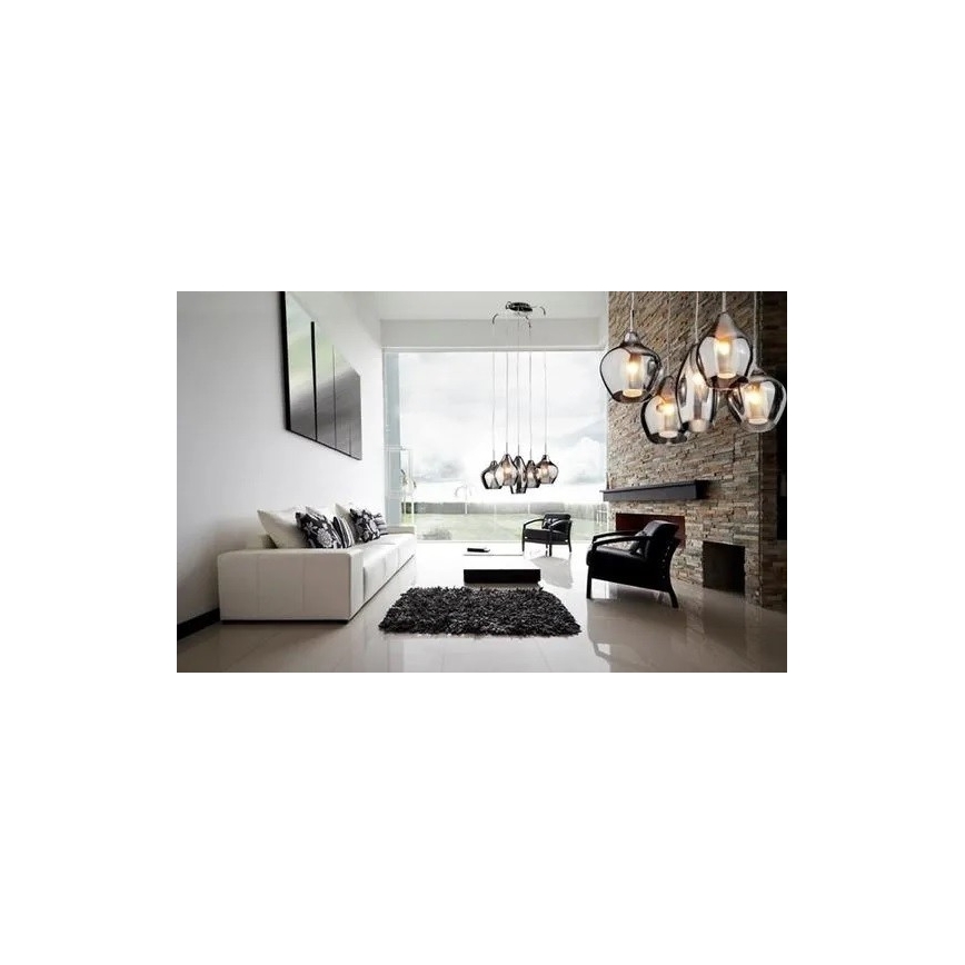 Azzardo AZ2149 - Chandelier on a string AMBER MILANO 3xG9/40W/230V