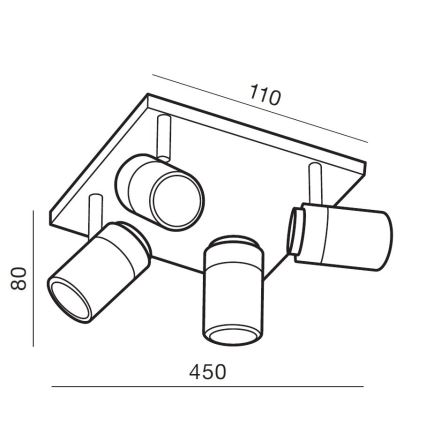 Azzardo AZ2557 - Bathroom spotlight NOEMIE 4xGU10/35W/230V IP44