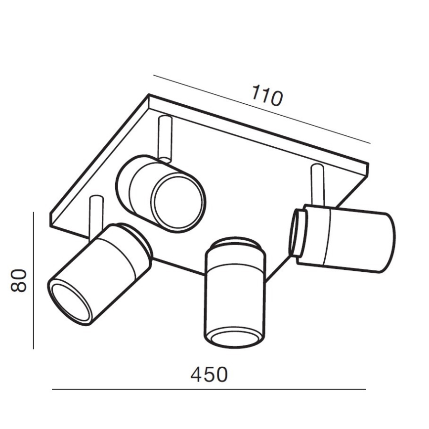 Azzardo AZ2557 - Bathroom spotlight NOEMIE 4xGU10/35W/230V IP44