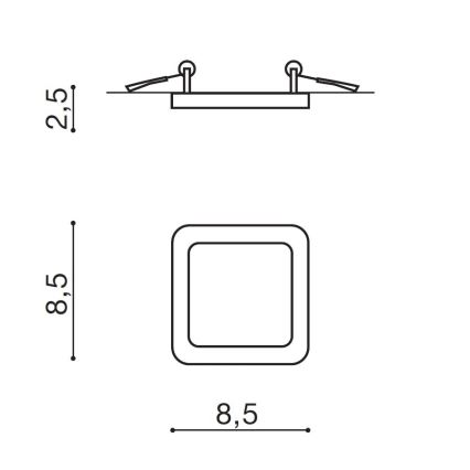 Azzardo AZ2833 - LED Bathroom recessed light SLIM 1xLED/6W/230V IP44 CRI 90