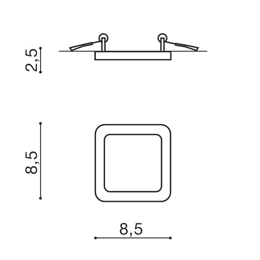 Azzardo AZ2833 - LED Bathroom recessed light SLIM 1xLED/6W/230V IP44 CRI 90