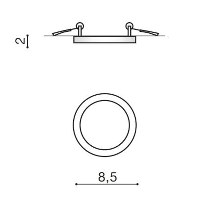 Azzardo AZ2835 - SLIM Bathroom Recessed Downlight, 6W LED / 230V / IP44 / CRI 90