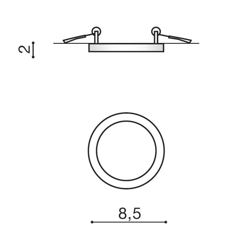 Azzardo AZ2835 - SLIM Bathroom Recessed Downlight, 6W LED / 230V / IP44 / CRI 90