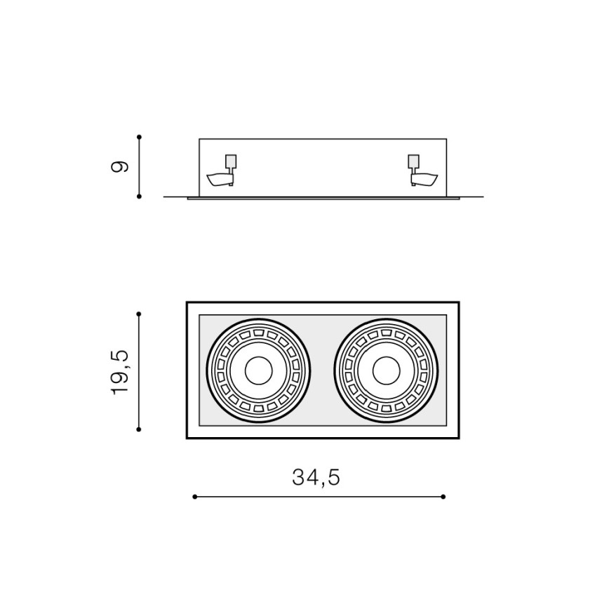 Azzardo AZ2875 - Recessed light NOVA 2xES111/50W/230V