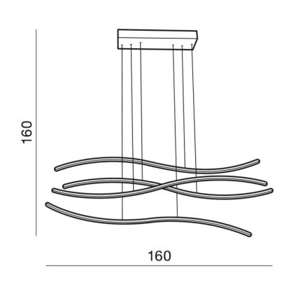 Azzardo AZ2913 - WAVES LED Dimmable Cable Pendant 70W/230V