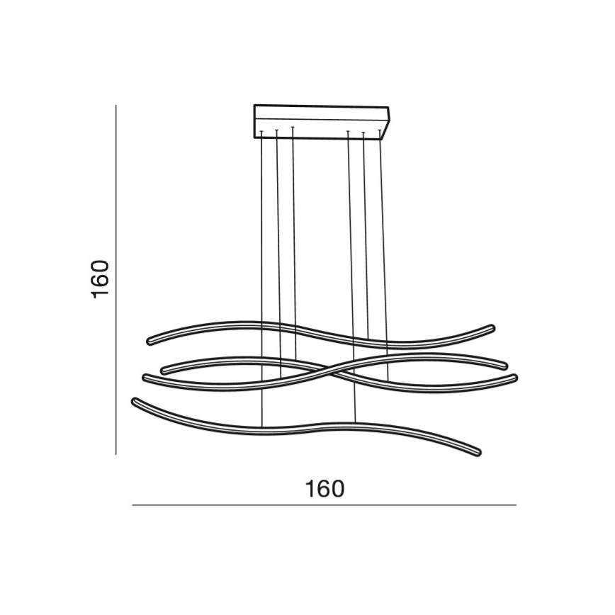 Azzardo AZ2913 - WAVES LED Dimmable Cable Pendant 70W/230V
