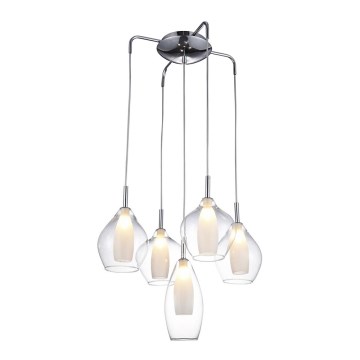 Azzardo AZ3076 - Chandelier on a string AMBER 5xG9/40W/230V