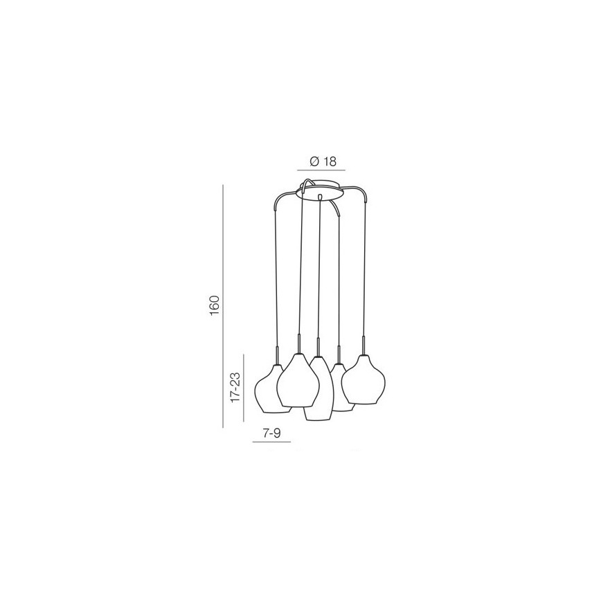 Azzardo AZ3172 - Chandelier on a string MILANO 5xG9/40W/230V
