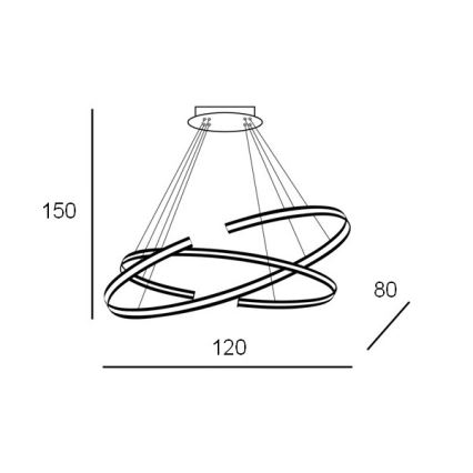 Azzardo AZ3356 - LED Dimmable chandelier on a string ALESSIA LED/100W/230V
