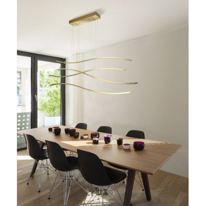 Azzardo AZ4058 - LED Dimmable chandelier on a string WAVES LED/70W/230V gold