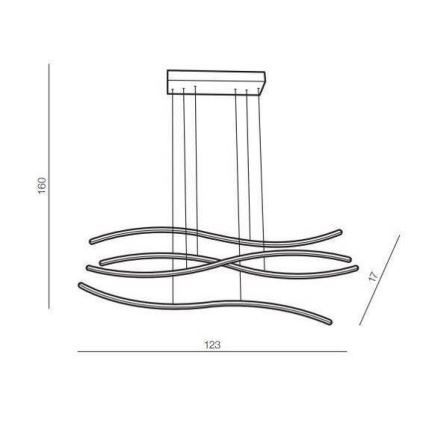 Azzardo AZ4058 - LED Dimmable chandelier on a string WAVES LED/70W/230V gold