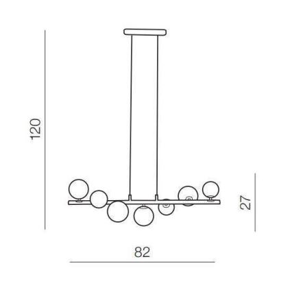 Azzardo AZ4406 - Chandelier on a string SYBILLA 7xG9/25W/230V black