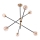 Azzardo AZ4700 - Chandelier on a pole SOLEN 6xG9/30W/230V black/gold