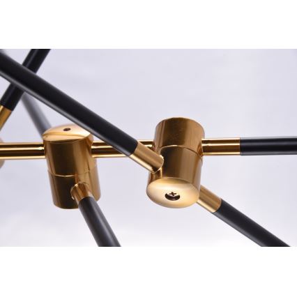 Azzardo AZ4700 - Chandelier on a pole SOLEN 6xG9/30W/230V black/gold