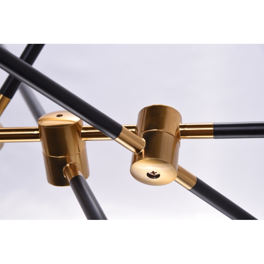 Azzardo AZ4700 - Chandelier on a pole SOLEN 6xG9/30W/230V black/gold