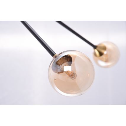 Azzardo AZ4700 - Chandelier on a pole SOLEN 6xG9/30W/230V black/gold