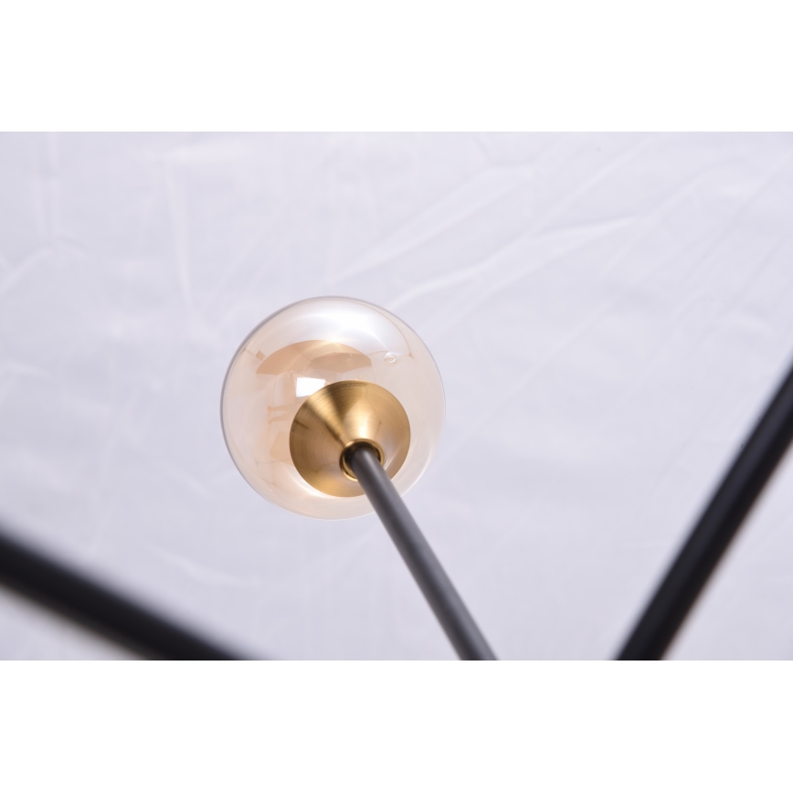 Azzardo AZ4700 - Chandelier on a pole SOLEN 6xG9/30W/230V black/gold