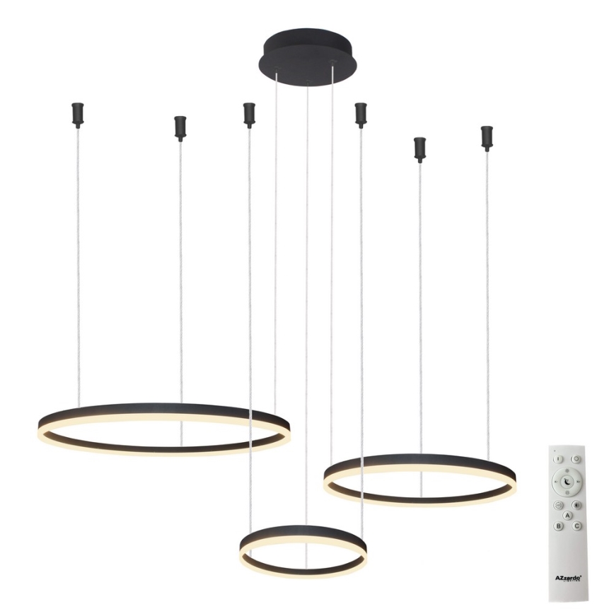 Azzardo AZ4972 - LED Dimmable chandelier on a string HALO LED/120W/230V black + remote control