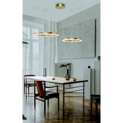 Azzardo AZ4979 - LED Dimmable chandelier on a string HALO LED/90W/230V gold + remote control