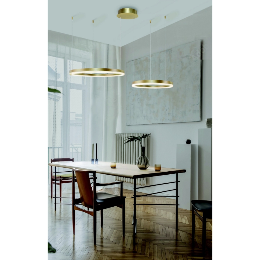 Azzardo AZ4979 - LED Dimmable chandelier on a string HALO LED/90W/230V gold + remote control