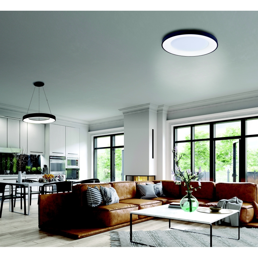 Azzardo AZ4991 - LED Dimmable ceiling light SANTANA LED/50W/230V black + remote control