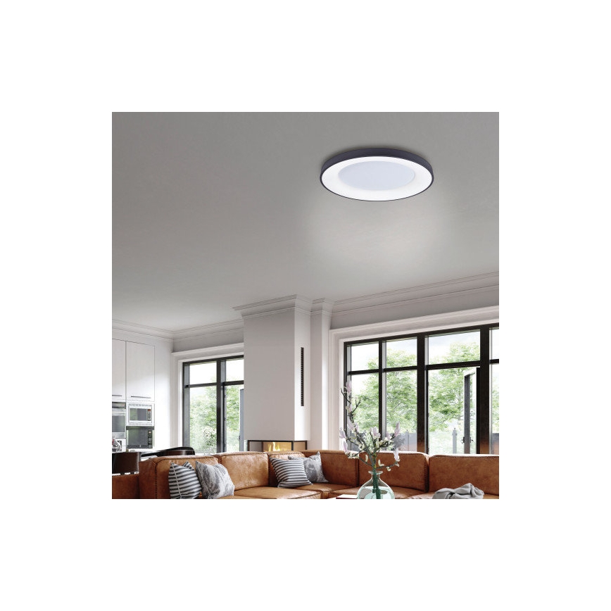 Azzardo AZ4995 - LED Dimmable ceiling light SANTANA LED/80W/230V black + remote control