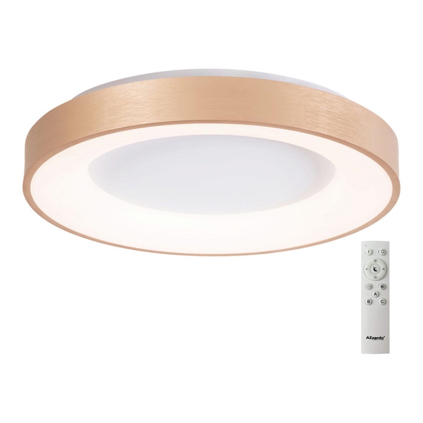Azzardo AZ4996 - LED Dimmable ceiling light SANTANA LED/80W/230V gold + remote control