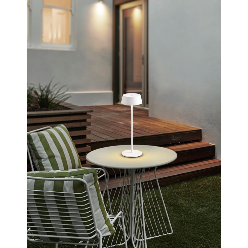 Azzardo AZ5334 - LED Outdoor dimmable rechargeable lamp GILBERTO LED/2W/5V IP54 white