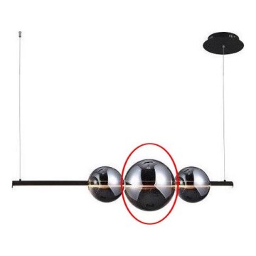 Azzardo - Replacement glass for chandelier SANDRA black/chrome - big d. 22 cm