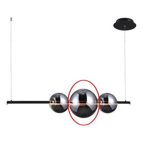 Azzardo - Replacement glass for chandelier SANDRA black/chrome - big d. 22 cm