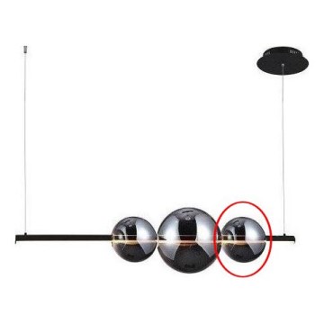 Azzardo - Replacement glass for chandelier SANDRA black/chrome - small d. 15 cm