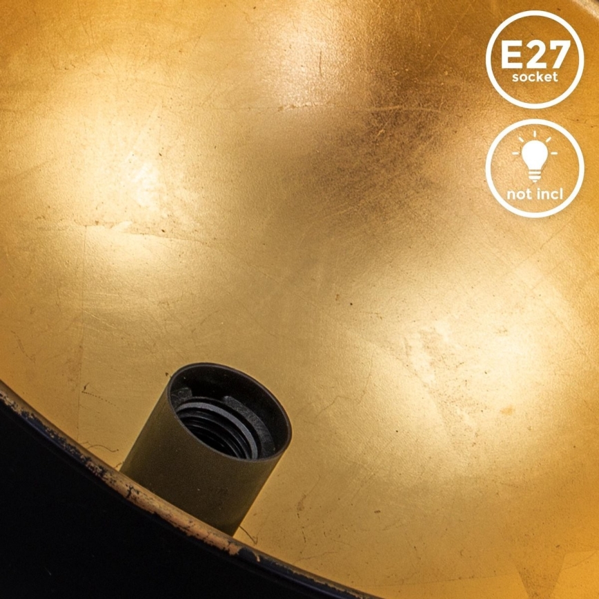 B.K. Licht 1322 - Ceiling light 1xE27/60W/230V black/gold
