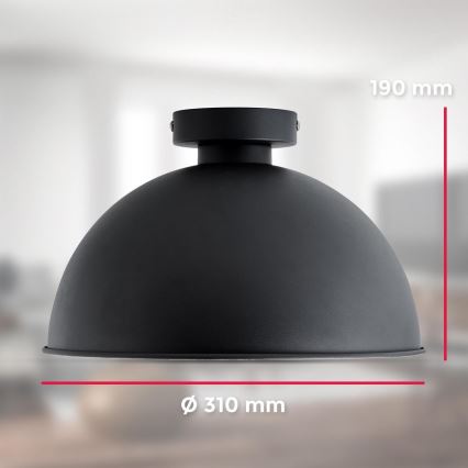 B.K. Licht 1322 - Ceiling light 1xE27/60W/230V black/gold
