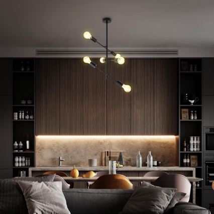 B.K. Licht 1344 - Chandelier on a pole 6xE27/60W/230V