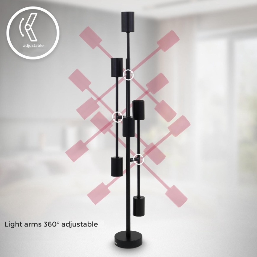 B.K. Licht 1344 - Chandelier on a pole 6xE27/60W/230V