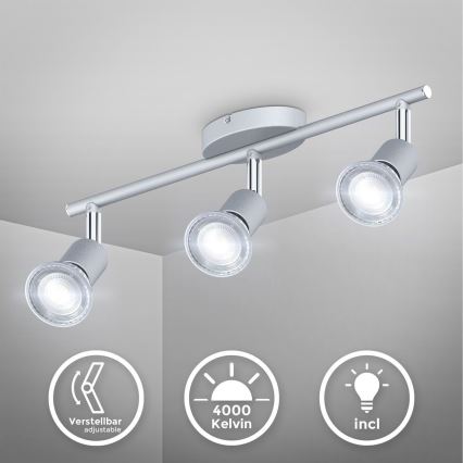 B.K.Licht 1409 - LED spotlight 3xGU10/5W/230V
