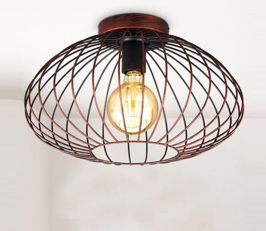 B.K. Licht 1471 - Surface-mounted chandelier RETRO 1xE27/40W/230V copper