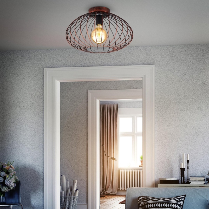 B.K. Licht 1471 - Surface-mounted chandelier RETRO 1xE27/40W/230V copper