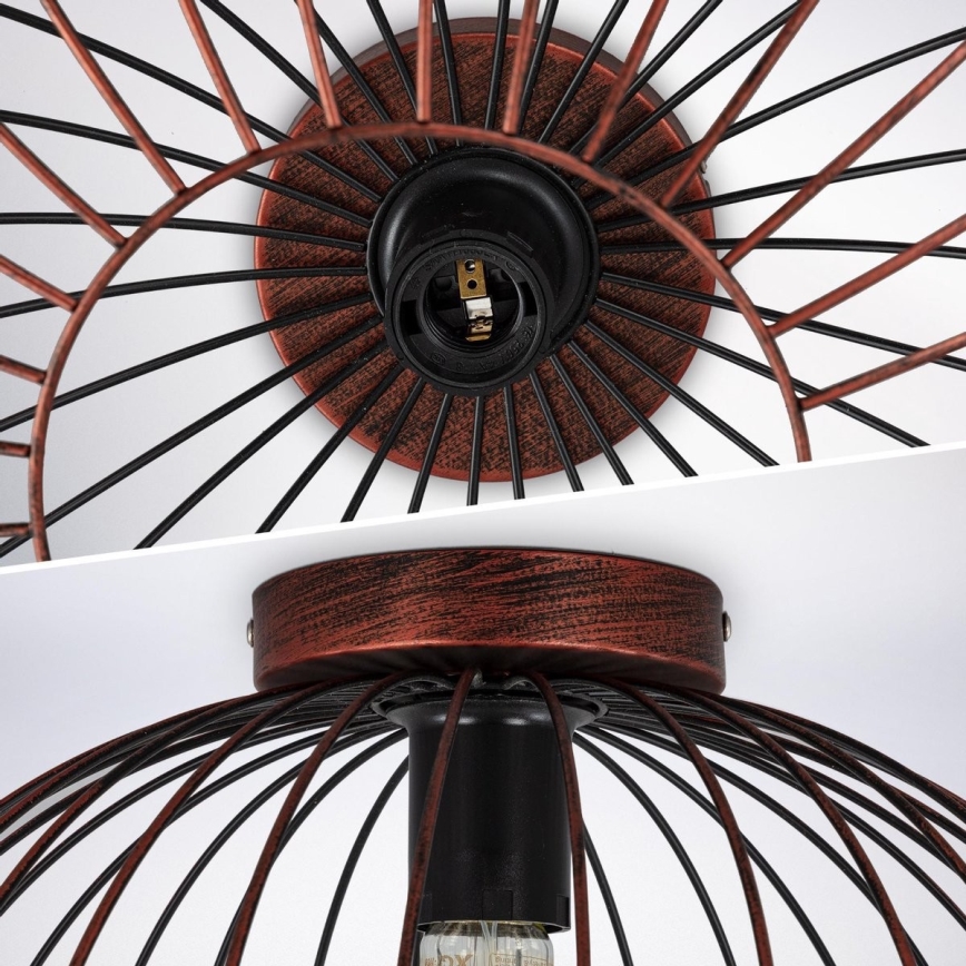 B.K. Licht 1471 - Surface-mounted chandelier RETRO 1xE27/40W/230V copper