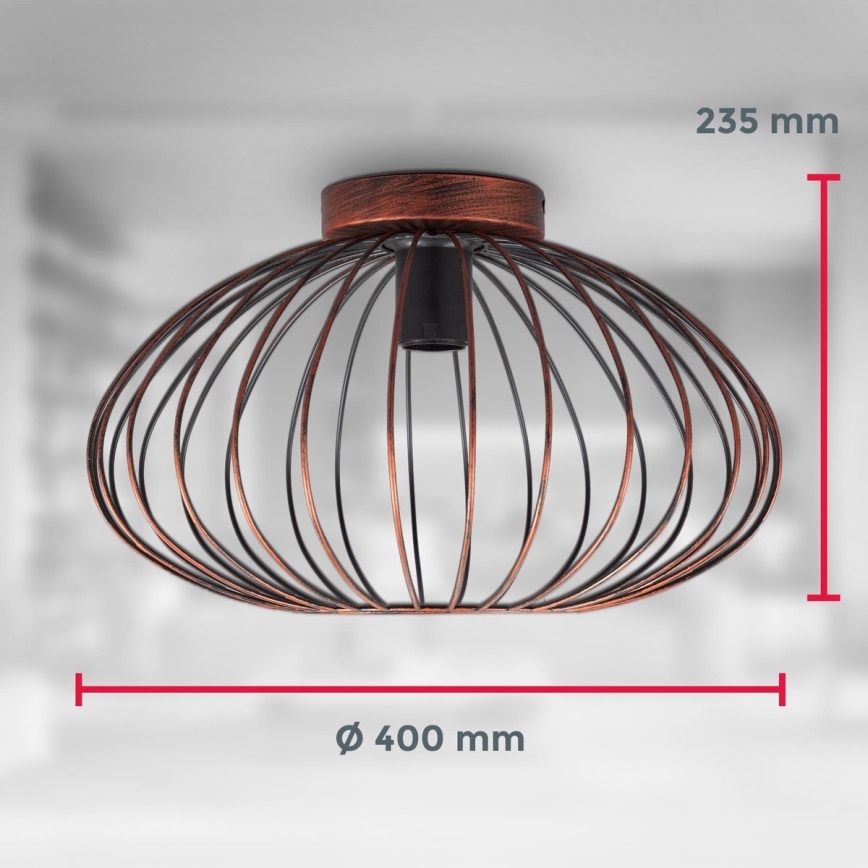 B.K. Licht 1471 - Surface-mounted chandelier RETRO 1xE27/40W/230V copper