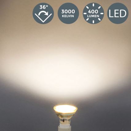 B.K.Licht - Pack of 5 GU10 LED Bulbs, 5W, 230V, 3000K