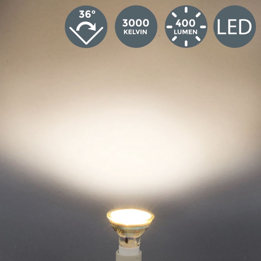 B.K.Licht - Pack of 5 GU10 LED Bulbs, 5W, 230V, 3000K