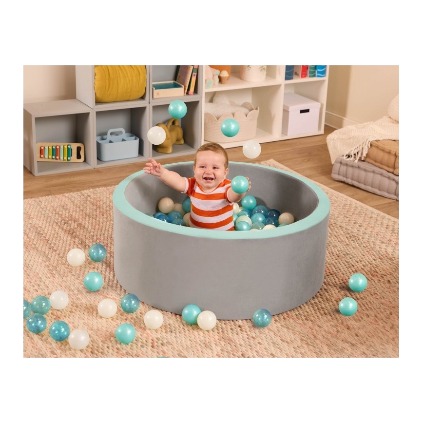 B-Toys - Children's dry pool with balls d. 89 cm grey/turquoise